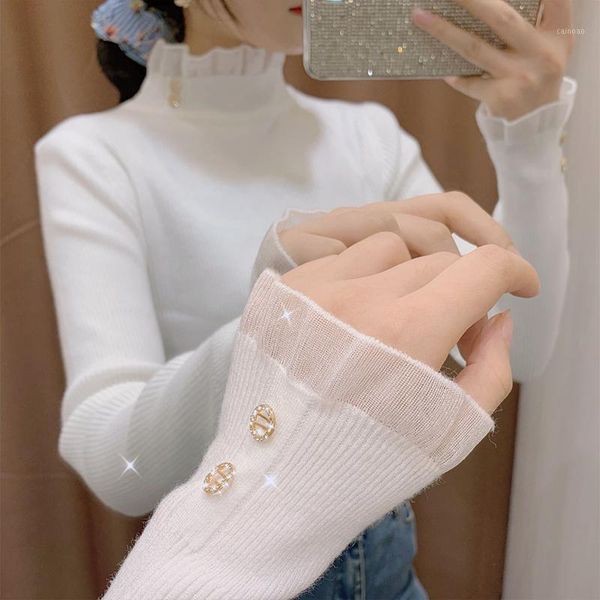 turtleneck knitted women sweater and pullovers flare sleeved solid elastic office lady elegant pulls women's sweaters, White;black
turtleneck knitted women sweater and pullovers flare sleeved solid elastic office lady elegant pulls women's sweaters, White;black