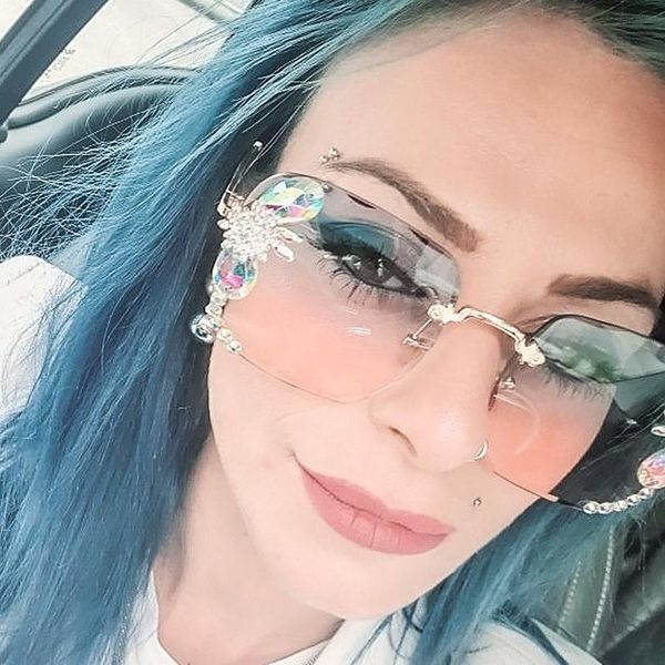 sunglasses luxury rhinestone square rimless brand designer big diamond sun glasses pink shades for women fashion eyeglasses, White;black
sunglasses luxury rhinestone square rimless brand designer big diamond sun glasses pink shades for women fashion eyeglasses, White;black