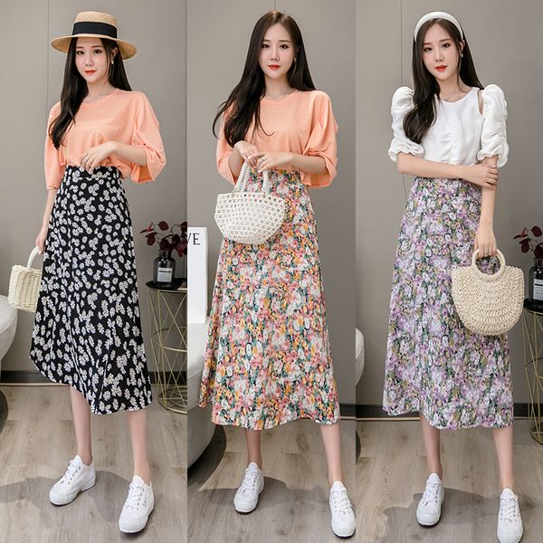2021 women floral chiffon spring summer new vintage midi long korean flower elastic high waist lady elegant skirts l2s8, Black
2021 women floral chiffon spring summer new vintage midi long korean flower elastic high waist lady elegant skirts l2s8, Black