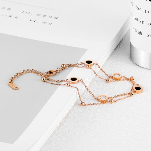 fashion versatile double-sided black and white shell bracelet titanium steel women's bracelet plated with rose gold, Golden;silver
fashion versatile double-sided black and white shell bracelet titanium steel women's bracelet plated with rose gold, Golden;silver