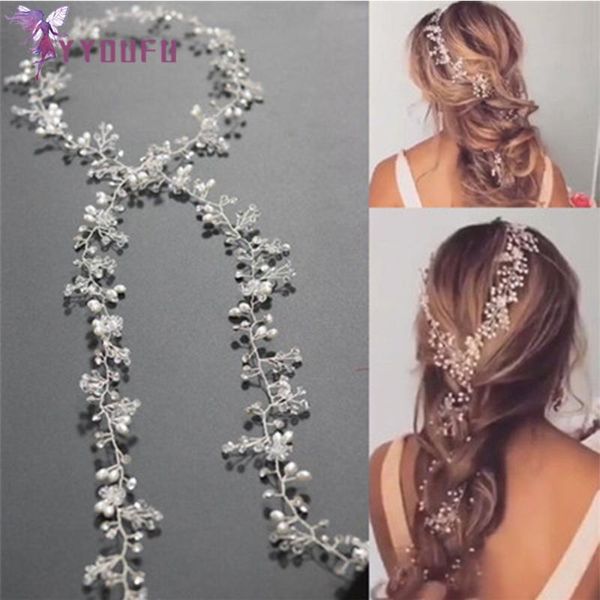 bridal pearl hair headdress wedding dress accessories