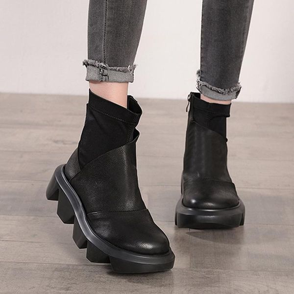 boots 2021 autumn winter women genuine leather zip black shoes round toe handmade leisure concise platform botas mujer
boots 2021 autumn winter women genuine leather zip black shoes round toe handmade leisure concise platform botas mujer
