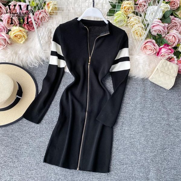casual dresses yornmona autumn dress 2021 zippers design korean fashion knitted female sundress slim short lady vestidos, Black;gray
casual dresses yornmona autumn dress 2021 zippers design korean fashion knitted female sundress slim short lady vestidos, Black;gray