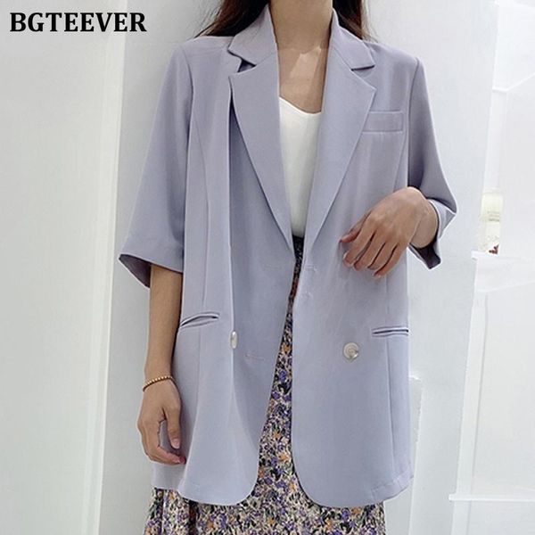 women's suits & blazers bgteever summer half sleeve ladies solid blazer elegant double breasted loose female suit jackets outwear 2021, White;black
women's suits & blazers bgteever summer half sleeve ladies solid blazer elegant double breasted loose female suit jackets outwear 2021, White;black