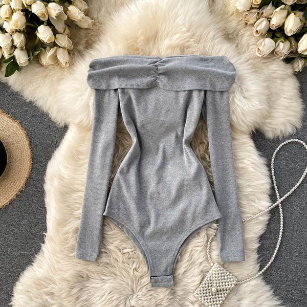 2021 slash neck long sleeve playsuit women elegant slim romper female gray/black bodycon jumpsuit spring autumn fashion efrb, Blue
2021 slash neck long sleeve playsuit women elegant slim romper female gray/black bodycon jumpsuit spring autumn fashion efrb, Blue