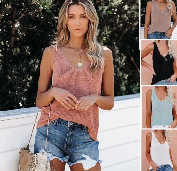 2021 summer new sleeveless v neck solid color tank fashion casual knit camisoles loose women clothes, Black;white
2021 summer new sleeveless v neck solid color tank fashion casual knit camisoles loose women clothes, Black;white