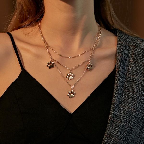 new multilayer cute cat pendant long necklace for women animal foot print thin chain 3 layer necklace girls gift trend 2021, Silver
new multilayer cute cat pendant long necklace for women animal foot print thin chain 3 layer necklace girls gift trend 2021, Silver