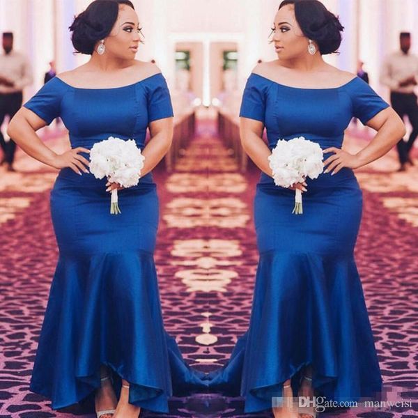royal blue plus size bridesmaid dresses mermaid short sleeves satin sweep train high low custom made country wedding party wear maid of hono, White;pink
royal blue plus size bridesmaid dresses mermaid short sleeves satin sweep train high low custom made country wedding party wear maid of hono, White;pink