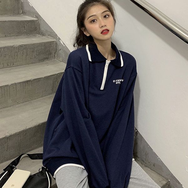 2021 polo collar hoodies oversized women sweatshirt korea autumn thin hoodie harajuku long teens rcfo, Black
2021 polo collar hoodies oversized women sweatshirt korea autumn thin hoodie harajuku long teens rcfo, Black