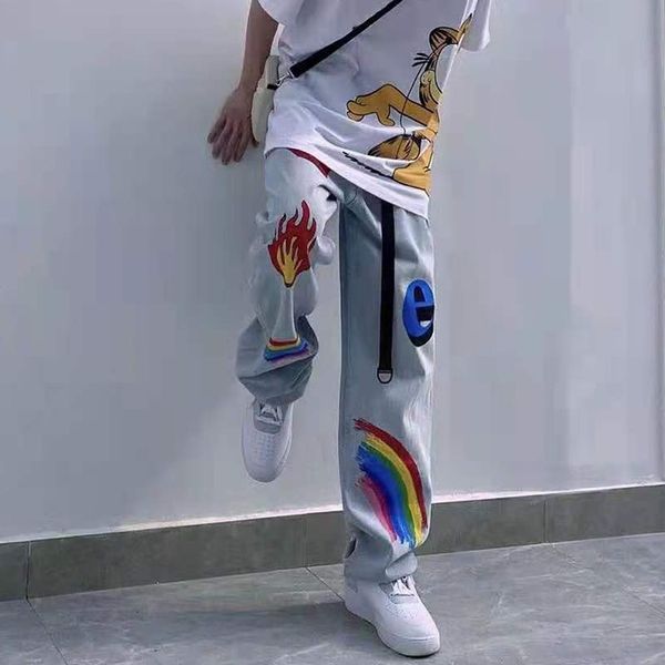 men's jeans high street graffiti oversize for men and women harajuku washed retro casual denim pants straight loose jean wwsp, Blue
men's jeans high street graffiti oversize for men and women harajuku washed retro casual denim pants straight loose jean wwsp, Blue