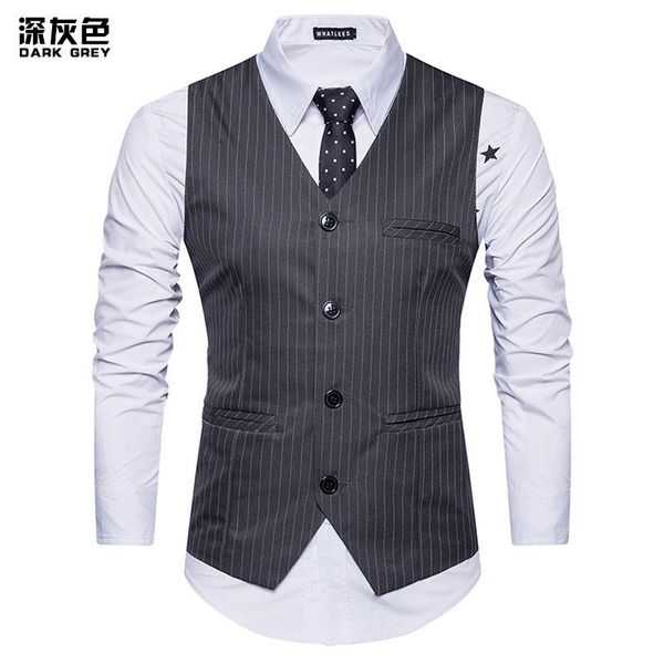 men's vests men striped vest single-breasted casual slim jacket business waistcoat mens suit fit, Black;white
men's vests men striped vest single-breasted casual slim jacket business waistcoat mens suit fit, Black;white