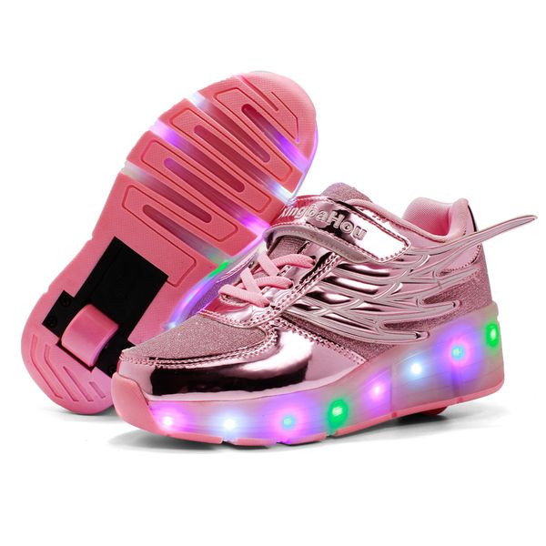 kids led light wheel roller shoes for boy girl children luminous skate sneakers with on wheels kids roller skates lights shoes 210303, Black
kids led light wheel roller shoes for boy girl children luminous skate sneakers with on wheels kids roller skates lights shoes 210303, Black