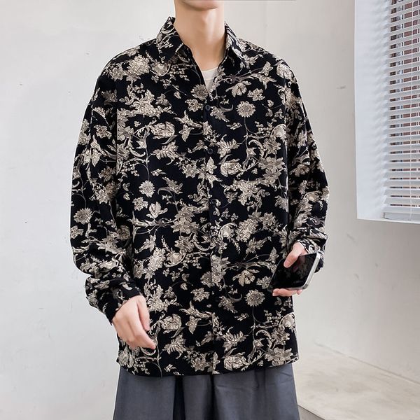 2021 new spring autumn flower fashion retro printed casual men streetwear korean loose long sleeve mens shirt 5z5u, White;black
2021 new spring autumn flower fashion retro printed casual men streetwear korean loose long sleeve mens shirt 5z5u, White;black