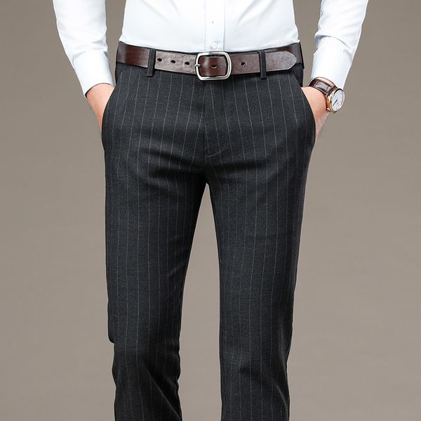 2021 autumn new men's slim striped casual business fashion brushed fabric stretch comfort trousers male brand clothes gzuk, Black
2021 autumn new men's slim striped casual business fashion brushed fabric stretch comfort trousers male brand clothes gzuk, Black