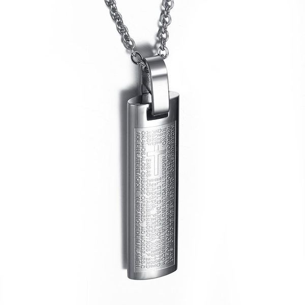 pendant necklaces men's stainless steel necklace spanish bible lords prayer cross vintage choker black gold-color silver-color blue
pendant necklaces men's stainless steel necklace spanish bible lords prayer cross vintage choker black gold-color silver-color blue