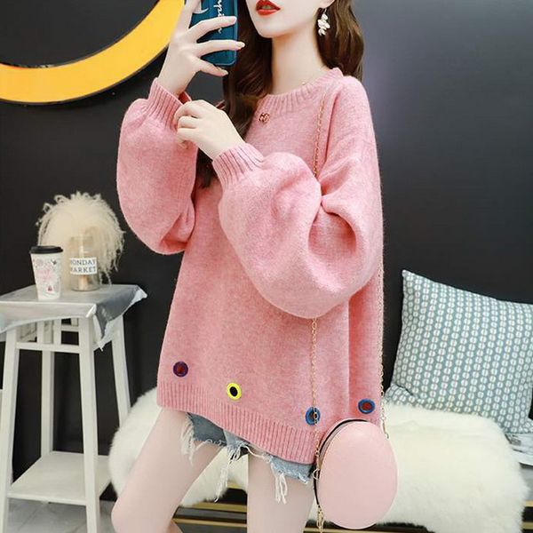 qrwr 2021 autumn womens sweater fashion korean o ne long sleeve knitted pullover casual loose cute thi sweater women, Black;pink
qrwr 2021 autumn womens sweater fashion korean o ne long sleeve knitted pullover casual loose cute thi sweater women, Black;pink