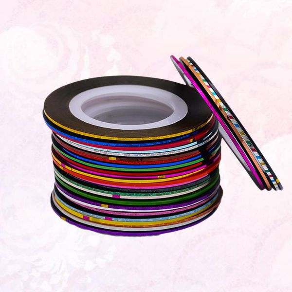 false nails 30 rolls striping tapes line adhesive sticker nail art tips decorations manicure tools (30 random colors), Red;gold
false nails 30 rolls striping tapes line adhesive sticker nail art tips decorations manicure tools (30 random colors), Red;gold