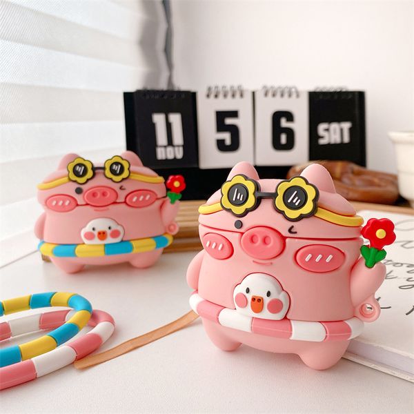 for airpods pro 2 1 cases cartoon pig swimming rings protective silicone case for air pods shockproof earphone cover
for airpods pro 2 1 cases cartoon pig swimming rings protective silicone case for air pods shockproof earphone cover