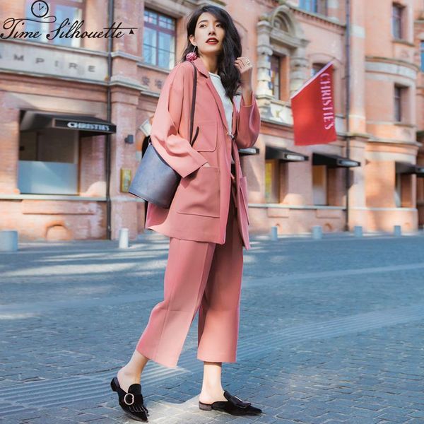 women's suits & blazers spring autumn women office ol blazer set 2021 business wear formal pink pants suit loose slim work 2pcs m889, White;black
women's suits & blazers spring autumn women office ol blazer set 2021 business wear formal pink pants suit loose slim work 2pcs m889, White;black