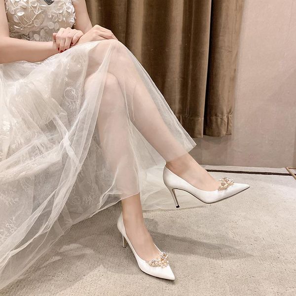 dress shoes white wedding female bridesmaid women thin heel pointed toe stiletto, Black
dress shoes white wedding female bridesmaid women thin heel pointed toe stiletto, Black