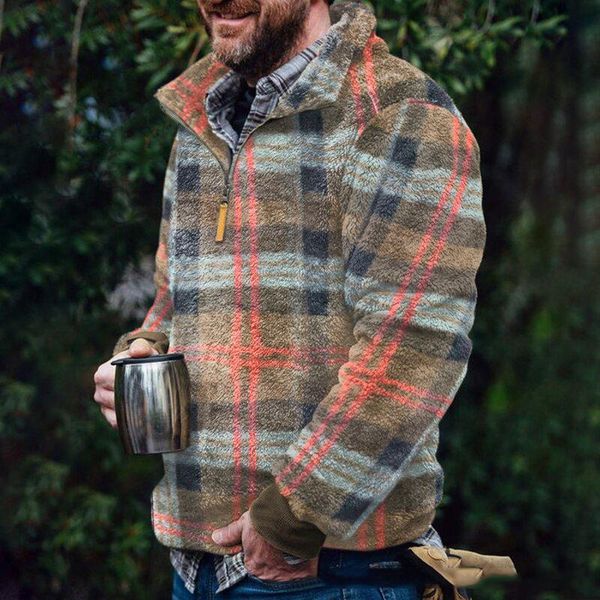 men's sweaters 2021 autumn plaid woolen jumpers mens winter warm long sleeve loose casual turn-down collar men streetwear, White;black
men's sweaters 2021 autumn plaid woolen jumpers mens winter warm long sleeve loose casual turn-down collar men streetwear, White;black