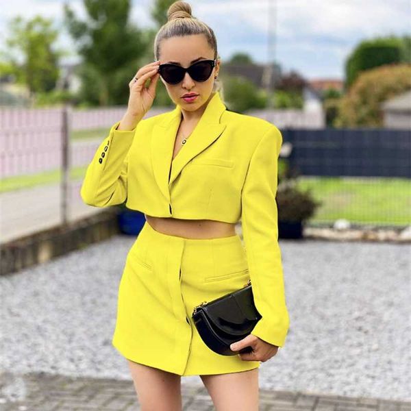 casual dresses woman yellow hollow out blazer dress 2021 spring elegan female solid long sleeve mini ladies button short, Black;gray
casual dresses woman yellow hollow out blazer dress 2021 spring elegan female solid long sleeve mini ladies button short, Black;gray
