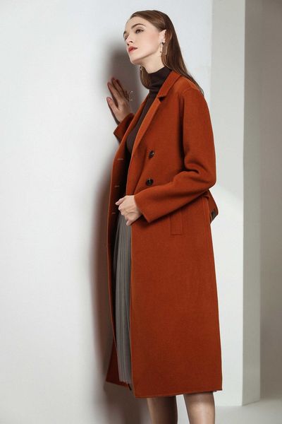 2021 new england style double breasted overcoat wool blend women elegant vintage long slim overcoats over slit hem 287i, Black
2021 new england style double breasted overcoat wool blend women elegant vintage long slim overcoats over slit hem 287i, Black