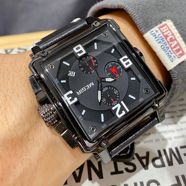 wristwatches megir men's big dial luxury brand quartz creative fashion business leather sports watches men relogio masculino, Slivery;brown
wristwatches megir men's big dial luxury brand quartz creative fashion business leather sports watches men relogio masculino, Slivery;brown