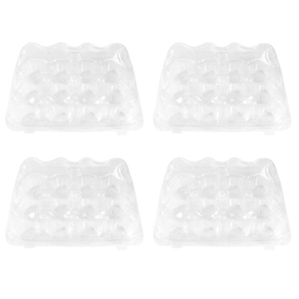 4pcs transparent cupcake box 12 dents cake storage box plastic cake packing