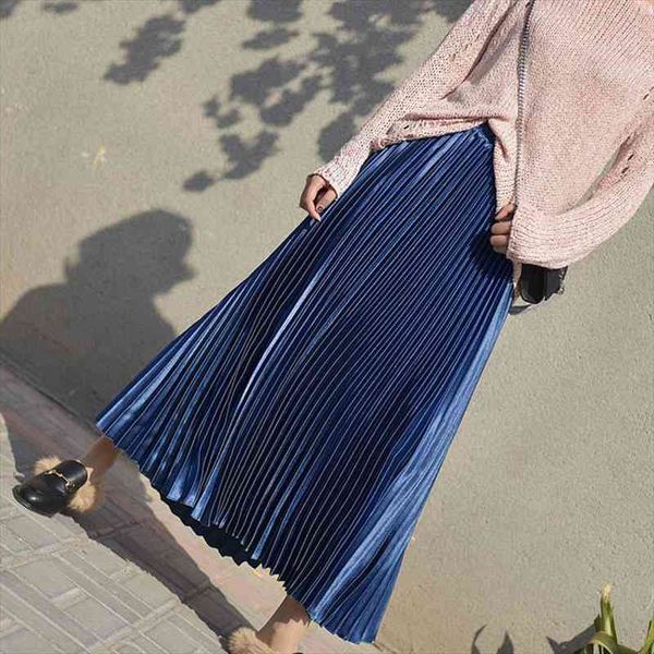 autumn metallic a-line maxi long pleated skirts winter elegant drape satin ankle long skirts, Black
autumn metallic a-line maxi long pleated skirts winter elegant drape satin ankle long skirts, Black