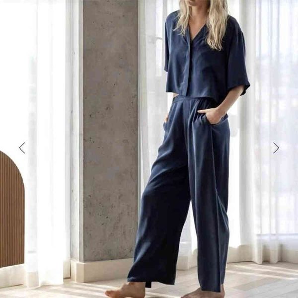 women's blouses & shirts summer women short sleeve silk blouse ladies soft turn-down collar office wear shirt and pants set clothing s, White
women's blouses & shirts summer women short sleeve silk blouse ladies soft turn-down collar office wear shirt and pants set clothing s, White