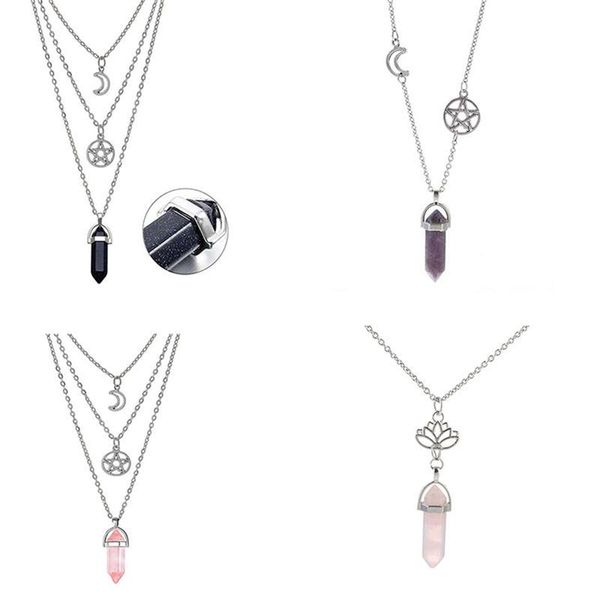 pendant necklaces multi layered necklace hexagonal gothic moon supernatural pentagram women bijoux, Silver
pendant necklaces multi layered necklace hexagonal gothic moon supernatural pentagram women bijoux, Silver