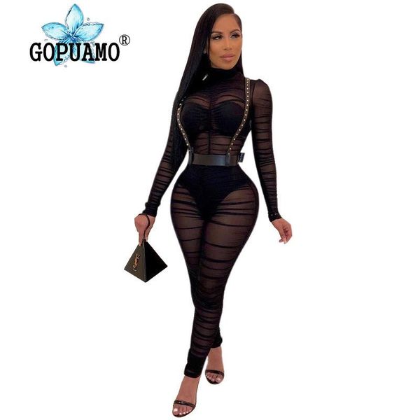 women's jumpsuits & rompers sheer mesh see through womens jumpsuit turtleneck long sleeve bandage pencil overall casual black party ple, Black;white
women's jumpsuits & rompers sheer mesh see through womens jumpsuit turtleneck long sleeve bandage pencil overall casual black party ple, Black;white
