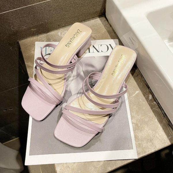 slippers women high heels 2021 summer ladies narrow band square heel purple sandals gladiator female slides woman fashion pumps, Black
slippers women high heels 2021 summer ladies narrow band square heel purple sandals gladiator female slides woman fashion pumps, Black