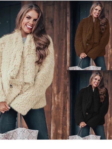 women's wool & blends autumn and winter coat solid color warm woolen long sleeve thick fashionable simple, Black
women's wool & blends autumn and winter coat solid color warm woolen long sleeve thick fashionable simple, Black