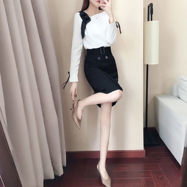 new women 2021 spring autumn elegant 2 piece set female chiffon shirt + high waist a-line midi skirt suit office lady sets a620kawp, Black;gray
new women 2021 spring autumn elegant 2 piece set female chiffon shirt + high waist a-line midi skirt suit office lady sets a620kawp, Black;gray