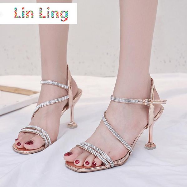 rimocy fashion crystal summer women sandals gold ankle strap high heels shoes woman party gladiator sandalias mujer, Black
rimocy fashion crystal summer women sandals gold ankle strap high heels shoes woman party gladiator sandalias mujer, Black