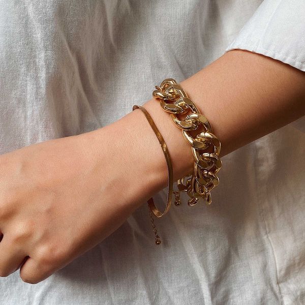 jewelry personality exaggeration simple snake bone hand decoration hip hop style punk metal chain bracelet, Silver
jewelry personality exaggeration simple snake bone hand decoration hip hop style punk metal chain bracelet, Silver