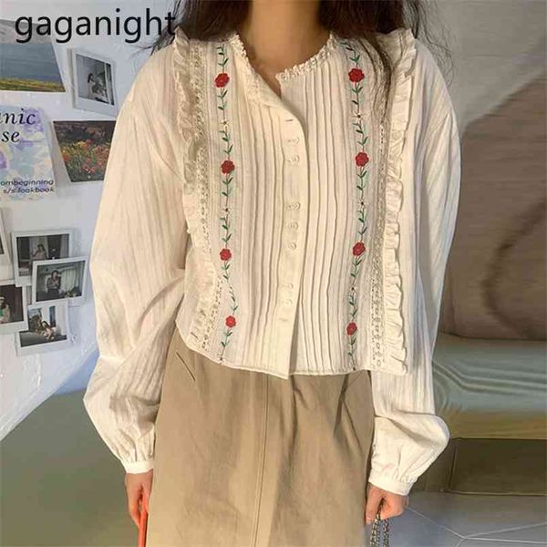 korean ruched women blouse puff long sleeve retro embroidery flower shirt lady casual button o neck female blusas 210601, White
korean ruched women blouse puff long sleeve retro embroidery flower shirt lady casual button o neck female blusas 210601, White
