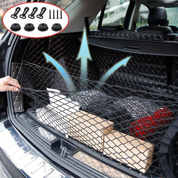 car organizer 90*40cm cargo net for trunk elastic mesh storage pocket with hook mount auto rear luggage
car organizer 90*40cm cargo net for trunk elastic mesh storage pocket with hook mount auto rear luggage