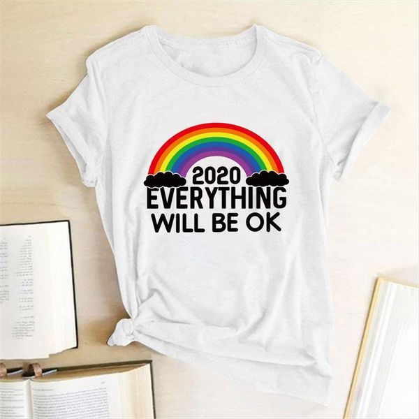 everything will be ok rainbow womens t shirts letter print summer aesthetic clothes korean style cotton ropa mujer verano, White
everything will be ok rainbow womens t shirts letter print summer aesthetic clothes korean style cotton ropa mujer verano, White