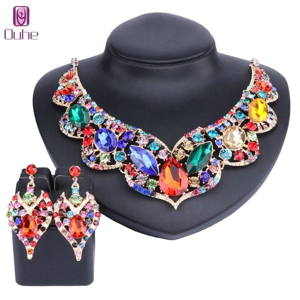 earrings & necklace romantic teardrop rhinestone crystal jewelry sets african beads wedding 6 colors, Silver
earrings & necklace romantic teardrop rhinestone crystal jewelry sets african beads wedding 6 colors, Silver