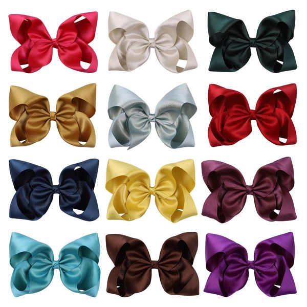 12 colors 6inch solid glitter bows with hair clip for girl gift hair pin handmade bowknot headwear kids hair accessories, Slivery;white 
12 colors 6inch solid glitter bows with hair clip for girl gift hair pin handmade bowknot headwear kids hair accessories, Slivery;white