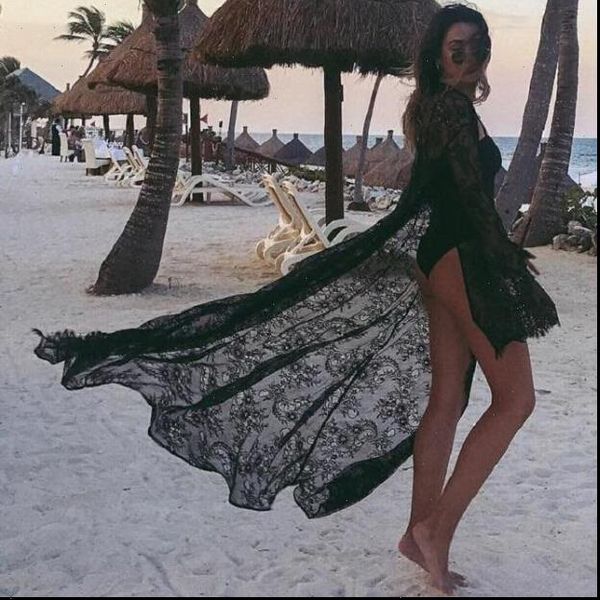women swimsuit bikini cover up summer beach cover up lace floral kimono long blouse elegant solid beach bathing suit, Black;gray
women swimsuit bikini cover up summer beach cover up lace floral kimono long blouse elegant solid beach bathing suit, Black;gray