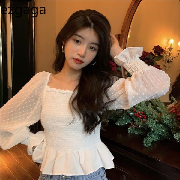women's blouses & shirts ezgaga square collar long sleeve blouse women summer 2021 stretch patchwork korean fashion slim casual crop, White
women's blouses & shirts ezgaga square collar long sleeve blouse women summer 2021 stretch patchwork korean fashion slim casual crop, White