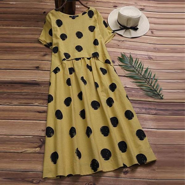 women print polka dot summer dress 2021 female pleated beach sundress casual long vestidos linen kaftan plus size robe femme 5xl, Black;gray
women print polka dot summer dress 2021 female pleated beach sundress casual long vestidos linen kaftan plus size robe femme 5xl, Black;gray