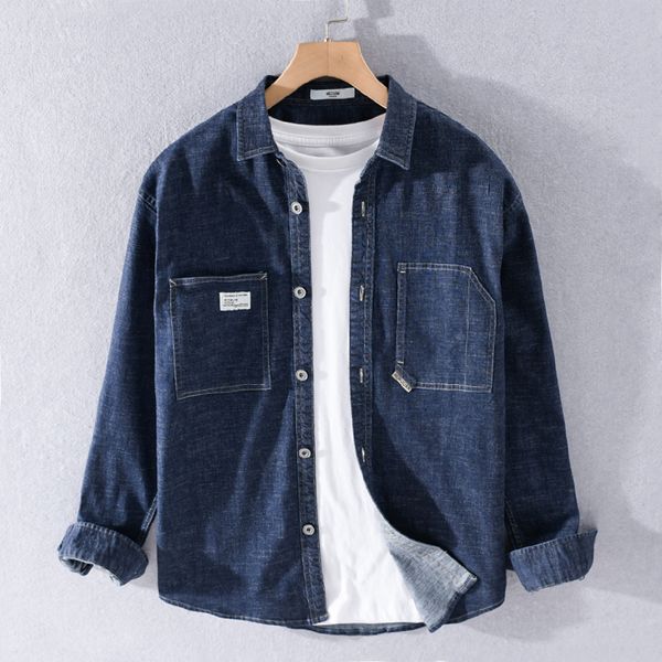 2021 new autumn long-sleeved denim cotton brand for men trend comfortable shirt mens casual thick shirts male chemise jep3, White
2021 new autumn long-sleeved denim cotton brand for men trend comfortable shirt mens casual thick shirts male chemise jep3, White