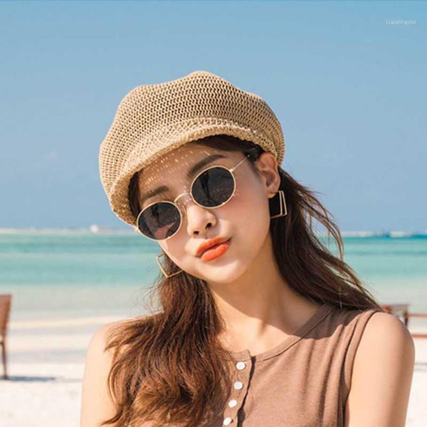 berets fashion octagonal beret women sun hat painter outdoor travel beach light breathable summer visor straw, Blue;gray
berets fashion octagonal beret women sun hat painter outdoor travel beach light breathable summer visor straw, Blue;gray