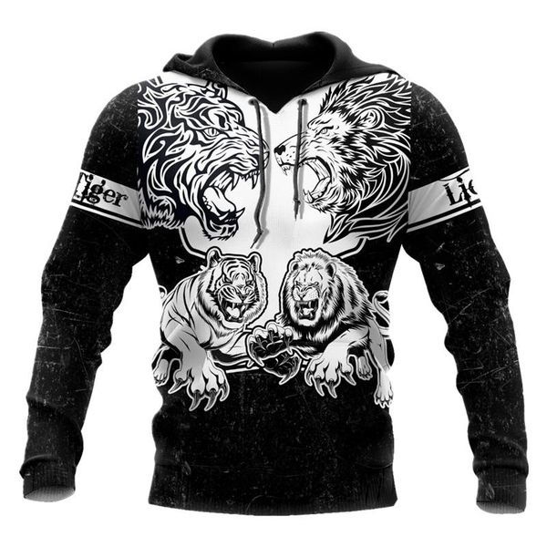 men's hoodies & sweatshirts fashion hoodie lion vs tiger warrior tattoo 3d full print casual jacket pullover street zipper costume s-, Black
men's hoodies & sweatshirts fashion hoodie lion vs tiger warrior tattoo 3d full print casual jacket pullover street zipper costume s-, Black