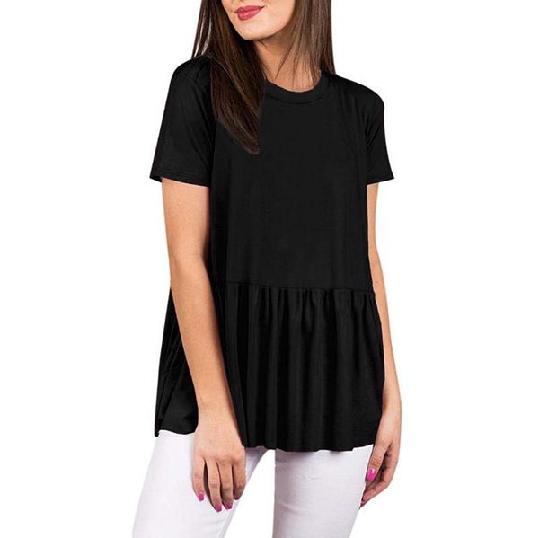 women's t-shirt fashion solid pleated loose tshirt o-neck tee casual summer ladies female women short sleeve blusas pullover, White
women's t-shirt fashion solid pleated loose tshirt o-neck tee casual summer ladies female women short sleeve blusas pullover, White